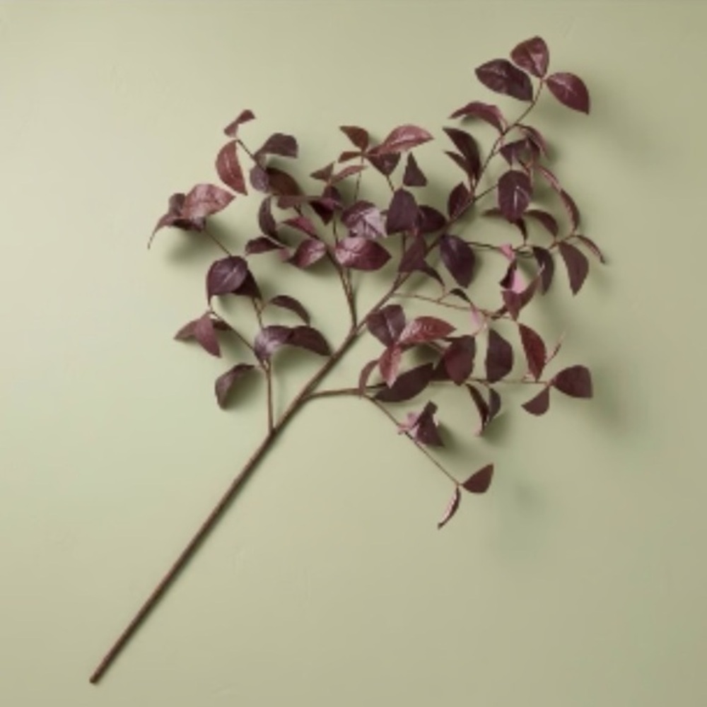 NWT (Set of 3) Artificial Black Plum Leaf Stem 25” - Hearth & Hand with Magnolia